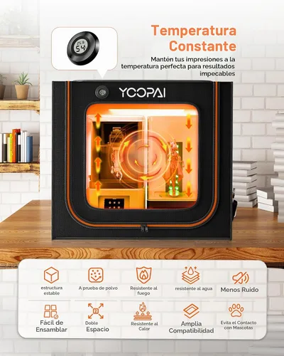 Vista 3 de Caja grande de resina para impresora 3D con kit de ventilación, luz LED, impresión 3D, cubierta ventilada para tienda de campaña, elimina olores, a
