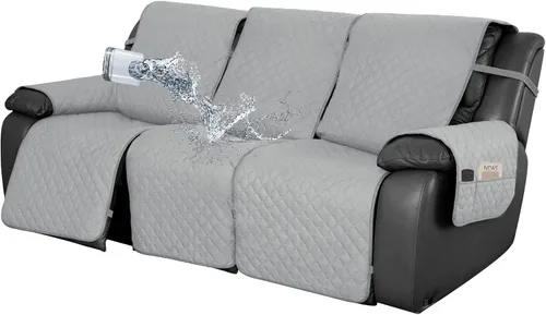 Vista 47 de Easy-Going Funda impermeable para sofá biplaza reclinable con bolsillo, funda de sofá reversible de 1 pieza para sillón reclinable de 2 asientos