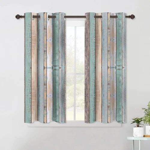 Vista 85 de Cortinas rústicas para ventana de puerta de granero, puerta de madera gris, puerta de garaje, tratamiento de ventana para sala de estar, dormitorio