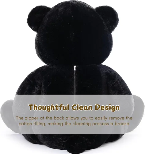 Vista 9 de Tezituor Oso de peluche grande de 59 pulgadas, animal de peluche negro gigante para baby shower, Navidad, día de San Valentín o cumpleaños, oso