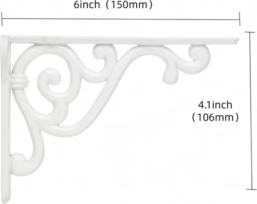 Vista 2 de khtumeware Paquete de 2 soportes de estante resistentes de color blanco