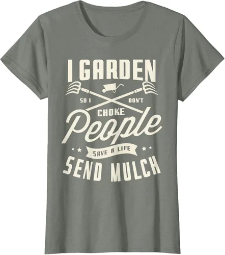 Vista 13 de I garden so I don't choke People save Life spend mulch T-Shirt, Negro