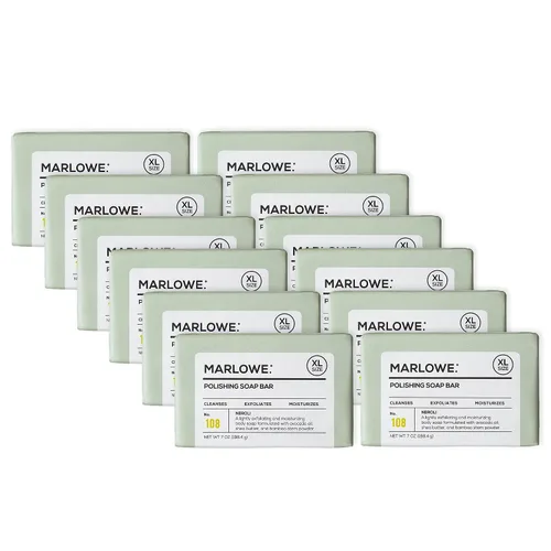 Vista 15 de Marlowe. Barra de jabón facial y corporal de carbón No.106 Charcoal soap bar detoxifies and deeply cleanses while leaving skin smooth and