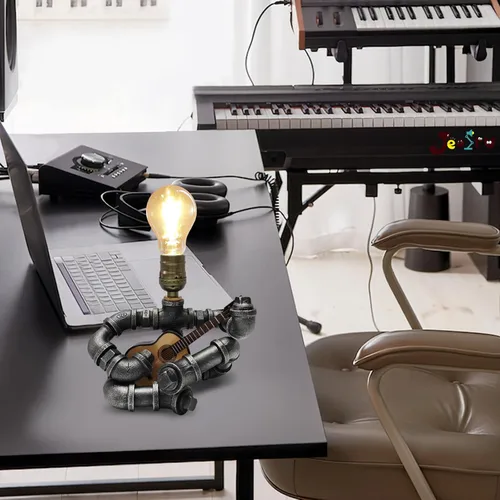 Vista 5 de Lámpara de mesa de guitarra musical, decoración artística, artículos de guitarra, regalos geniales para amantes del arte de la música, reproductores