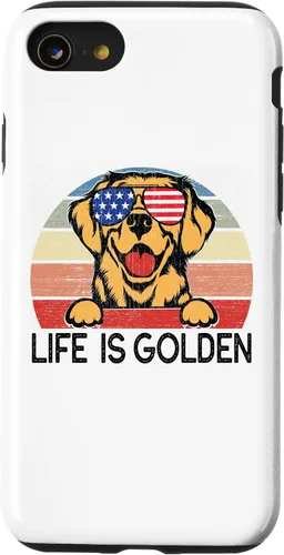 Vista 8 de Carcasa dorada para iPhone 12 mini Golden Retriever Dogs Life is Golden