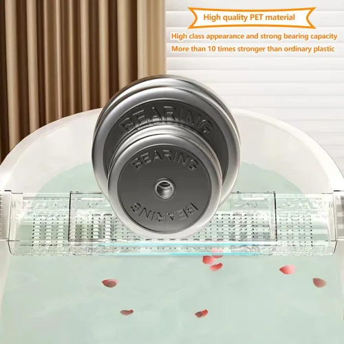 Vista 5 de Bandeja para bañera, bandeja de baño ajustable para bañera, accesorios de baño, organizador de bañera para baño, spa de lujo, organizador de bañera