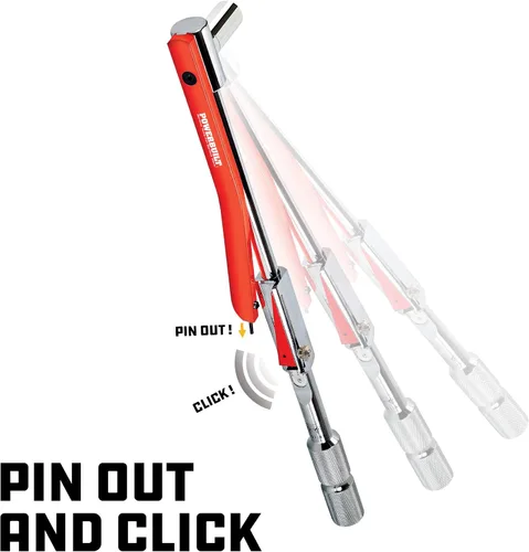 Vista 2 de Powerbuilt Llave dinamométrica de transmisión de 1/2 pulgada con viga deflectora, rango de torque exacto de 20 a 220 libras-pie, medición precisa