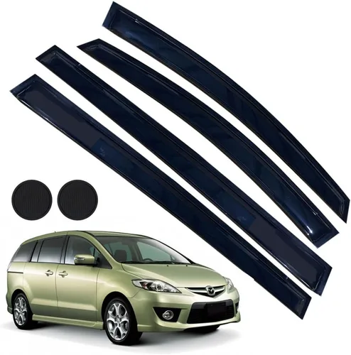 Vista 26 de Protectores de lluvia para Mazda 3 Hatchback 2010-2013, deflectores de ventana lateral con cinta adhesiva para Mazda 3 Hatchback, viseras de ventana