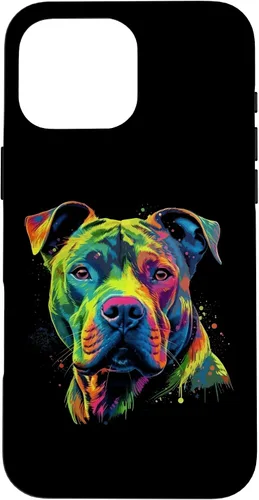 Vista 19 de Pit Bull Mom Dog Lover Colorful Artistic Pitbull Owner Women Case for iPhone 17