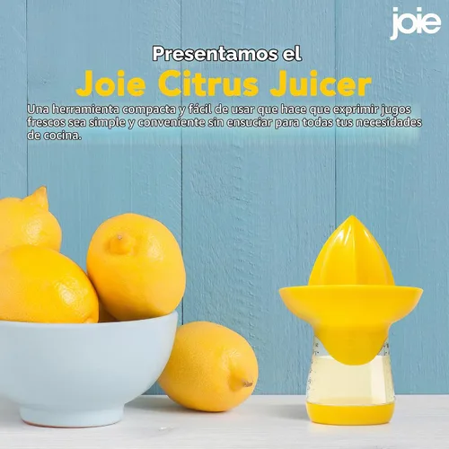 Vista 4 de Joie Citrus exprimidor Squeeze and Pour, exprimidor con boquilla, sin BPA y aprobado por la FDA ABS, Amarillo