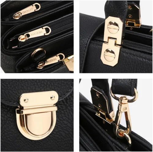 Vista 6 de Dasein Bolso de mano con asa superior para mujer, bolso mediano de cuero vegano