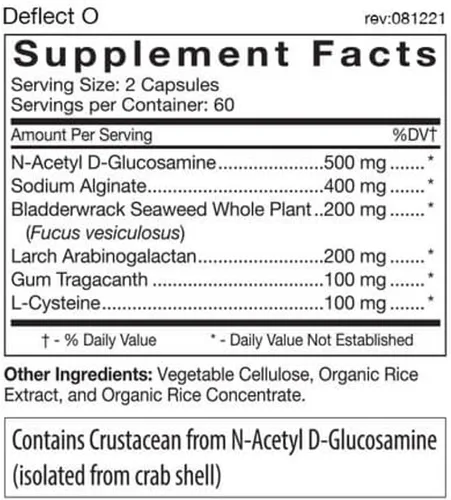 Vista 2 de D'Adamo Personalized Nutrition Deflect Lectin Blocker (Blood Type O) - 120 cápsulas vegetarianas. Potenciador del metabolismo. Apoyo inmunológico.