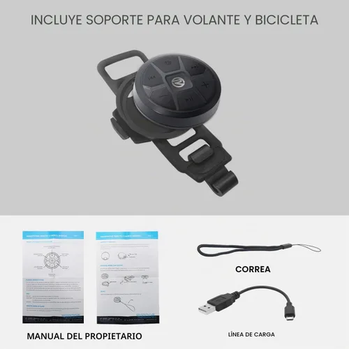 Vista 4 de Recoil - Control remoto inalámbrico con botón multimedia Bluetooth para volante, impermeable para coche, bicicleta, motocicleta, barco, deportes