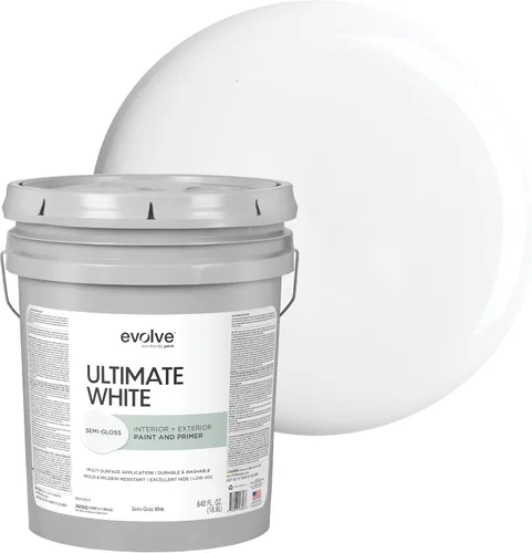 Vista 11 de EVOLVE Pintura blanca e imprimación definitiva en uno, blanco cáscara de huevo, 1 cuarto de galón, interior y exterior, cobertura de una capa