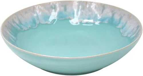 Vista 8 de Casafina Plato de cerámica de cerámica de 11 pulgadas, colección Taormina, aguamarina, apto para microondas y lavavajillas, acristalamiento seguro