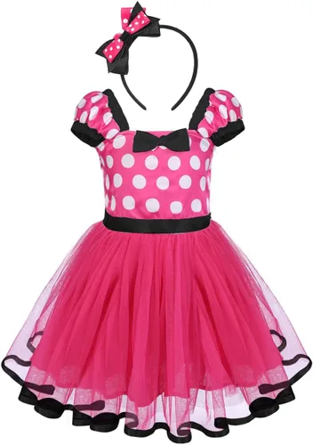 Vista 47 de IWEMEK - Maillot de ballet con diadema para niña con lunares, disfraz con diadema, leotardo