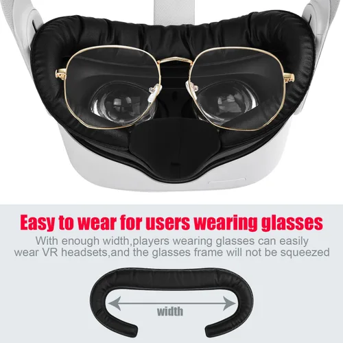 Vista 5 de TechKen Face Cushion Pad Compatible with Quest 2 Accessories (Upgraded Version), Comes 2 Fitness Facial Interface Foam Replacement, and Lens