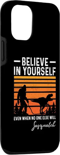Vista 3 de Funda divertida para iPhone 15 Bigfoot Sasquatch Tyrannosaurus Rex Believer