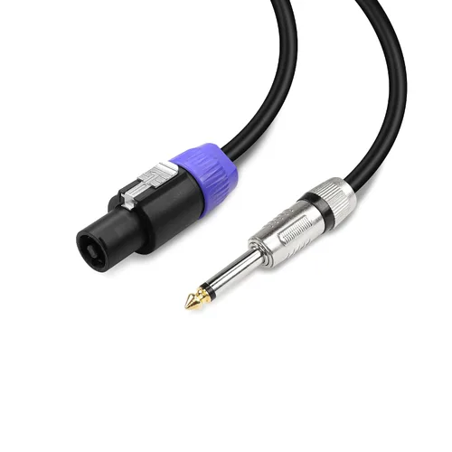 Vista 2 de Cable de altavoz Speakon a 1/4 TS, NL2FC de 2 pines Speakon macho a 0.250 in (1/4 pulgadas) mono macho amplificador de audio cable de altavoz