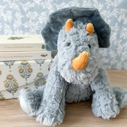 Vista 7 de MON AMI Bashful The Dino - Animal de peluche de 9 pulgadas para niños, juguete de peluche de dinosaurio suave, compañero prehistórico abrazable