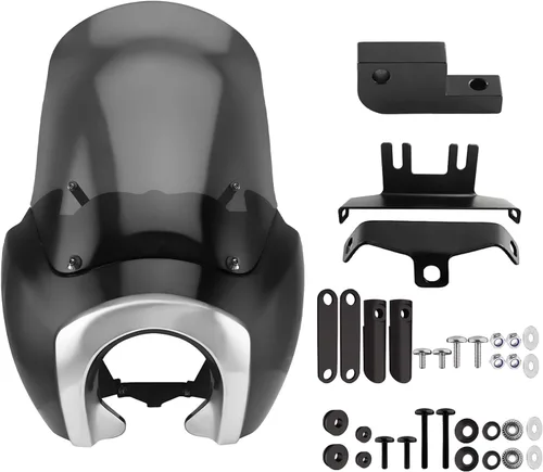 Vista 10 de FATECIM Carenado de faro con parabrisas transparente de 15 pulgadas para Harley Dyna T-Sport FXDXT FXD FXDC FXDB FXDL FXDLS