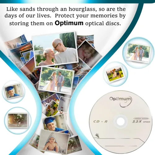 Vista 4 de OPTIMUM CD-R - Discos en blanco de 700 MB 52X para datos y música, paquete de 100 unidades 80 minutos grabables CD en blanco CDR Discos