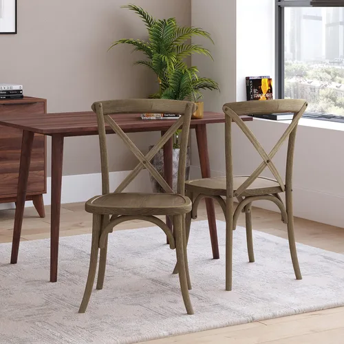Vista 15 de Taylor & Logan Silla de comedor con espalda cruzada raspada a mano Lara en madera de fruta
