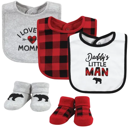 Vista 37 de Hudson Baby Conjunto de babero y calcetines unisex de algodón para bebé, Tamaño único Chica Calabaza