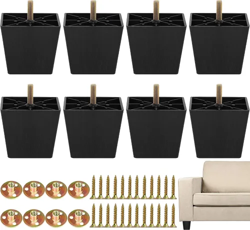 Vista 13 de TURSTIN Patas de muebles de 2 pulgadas, reemplazo de sofá de plástico, 8