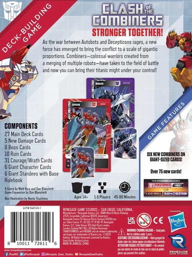 Vista 3 de Renegade Game Studios Transformers Deck Building Juego Choque de la Expansion for 1-5 Players Featuring 6 Giant-Sized Cards and 75 New Strategy