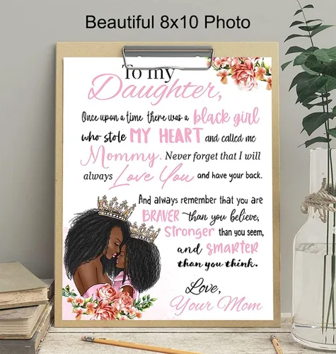 Vista 4 de Arte de pared de niña afroamericana - Arte negro - Decoración para dormitorio de niñas - Regalos para hijas - Habitación para niñas pequeñas