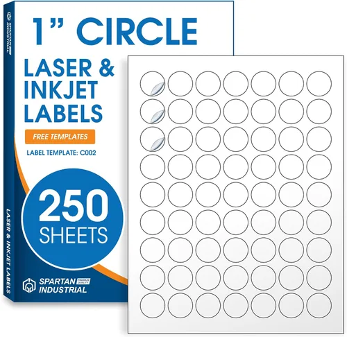 Vista 27 de Etiquetas circulares de 0.75" para láser y inyección de tinta, Spartan