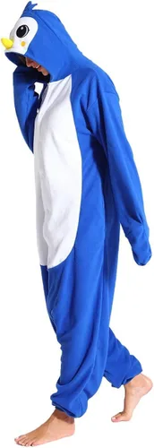 Vista 4 de Adult Penguin Pajamas One Piece Halloween Christmas Cosplay penguin Costume Animal Homewear Sleepwear For Women Men