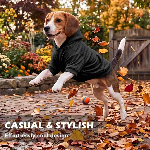 Vista 6 de Dog Sweaters for Small Dogs, Dog Hoodie Apparel Sweatshirt Clothes Negro