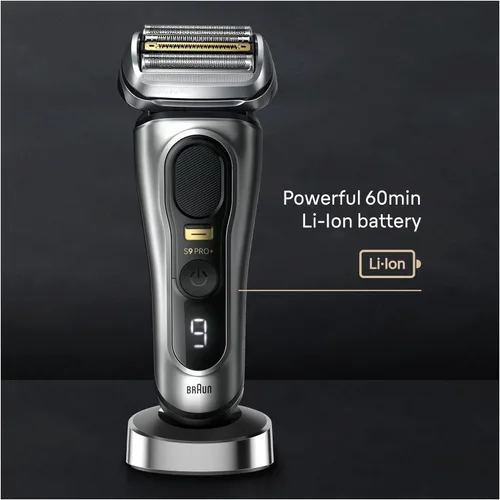 Vista 4 de Braun Series 9 9517s PRO+ Afeitadora eléctrica para hombres, 5 elementos de afeitado Pro y ProTrimmer de precisión para cabello largo, soporte