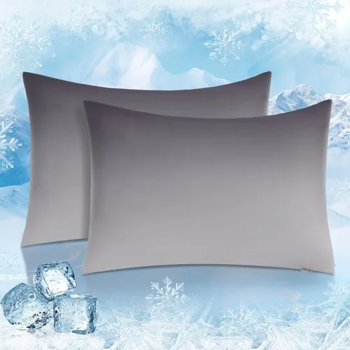 Vista 26 de LUXEAR Fundas de almohada refrescantes para durmientes acalorados, Arc-Chill Q-Max de doble cara mejorada > 0.5 Funda de almohada de satén