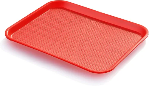 Vista 3 de New Star Foodservice Bandeja de comida rápida, juego de 12 (rojo, 14 x 18 pulgadas)