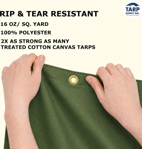 Vista 7 de TARP SUPPLY Inc. Lona de lona resistente de 5 x 7 pies, lona resistente al agua y transpirable, cubierta resistente a los rayos UV con ojales