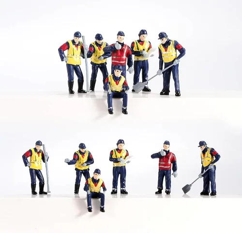 Vista 4 de 6 figuras pequeñas para trabajadores de la construcción a