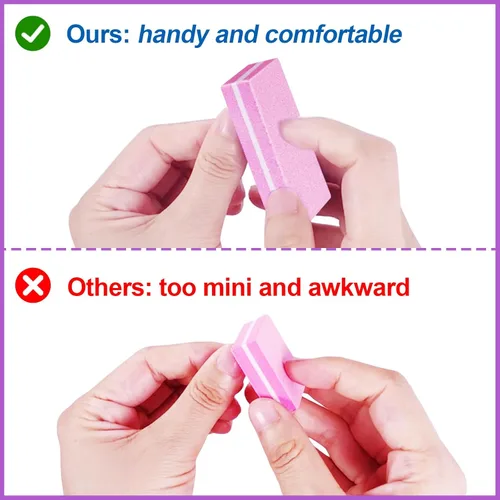 Vista 4 de Juego de pulidor de uñas profesional rosa, 30 piezas, uñas acrílicas y naturales, bloques de tampón de grano 100/180