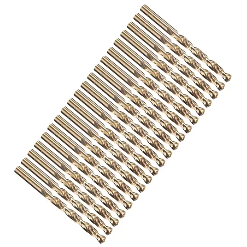 Vista 8 de PATIKIL Broca Jobber de 0.039 in, vástago recto M35 cobalto 5% acero de alta velocidad 135° acabado dorado para metal duro de acero inoxidable - 2