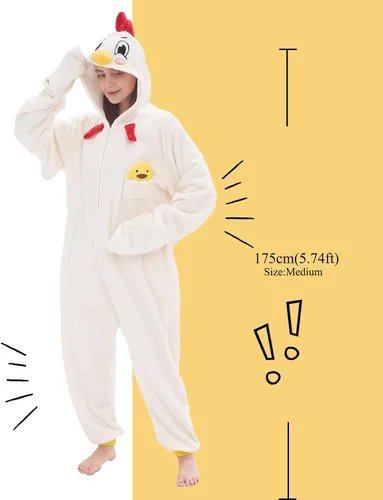 Vista 5 de NEWCOSPLAY Unisex Adult Onesie Pajamas Animal One Piece Costume Cosplay Sleepwear