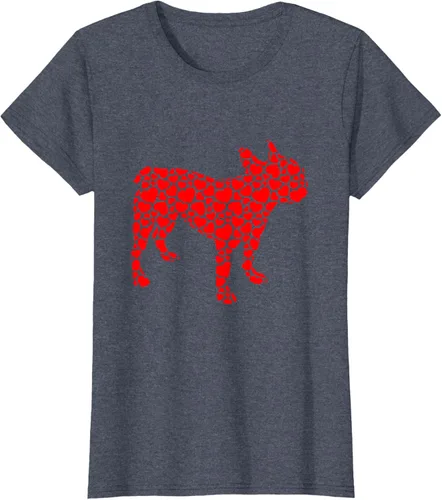 Vista 12 de Camiseta de San Valentín con forma de corazón Bulldog francés, Negro