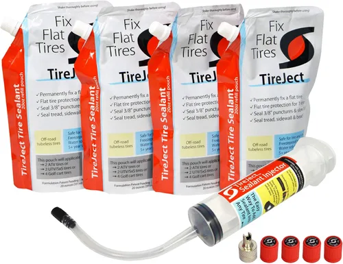 Vista 8 de Kit de Protección de Neumáticos Planos Todo Terreno TireJect 5 en 1 con Inyector de Sellador (Kit de 30oz para Carro de Golf)
