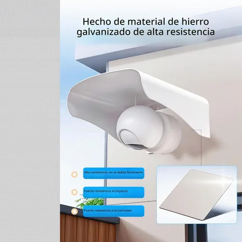 Vista 4 de Protector de lluvia solar para cámara de metal resistente, cubierta protectora universal para lluvia y sol para exteriores, compatible con anillo