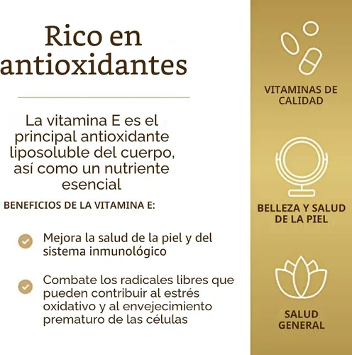 Vista 4 de Mezcla de cápsulas blandas de vitamina E 400 IU (D-Alfa-tocoferol y tocoferol mixto), E3541, 1, 1