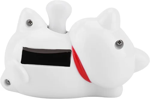 Vista 6 de FTVOGUE Energía solar Maneki Neko LuckyCat Fortune Acogedor Agitar el brazo pata arriba Lazy Mentir Riqueza Fortuna Gato Casa Tiendas Coche Feng