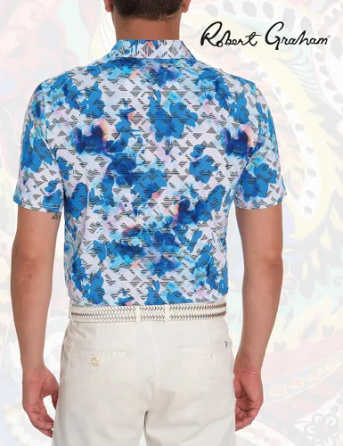 Vista 4 de Robert Graham Polo de manga corta Fisher Performance para hombre