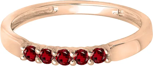 Vista 67 de Dazzlingrock Collection Anillo de boda redondo de 5 piedras preciosas o diamantes para mujer en oro macizo de 10 K/14 K/18 K