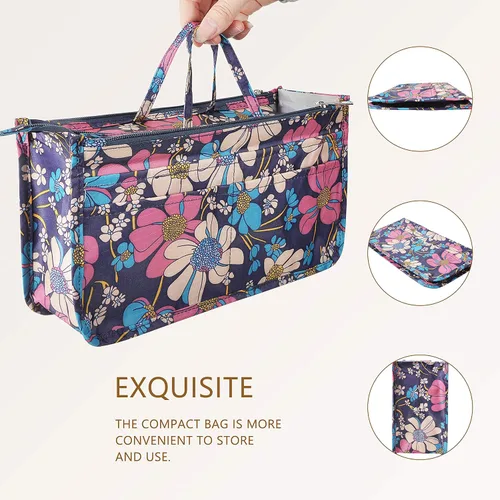 Vista 7 de Bolso de mano estilo cartera de Vercord para mujer con organizador incorporado, estampado bien definido, con manijas y cremallera, tamaño 2